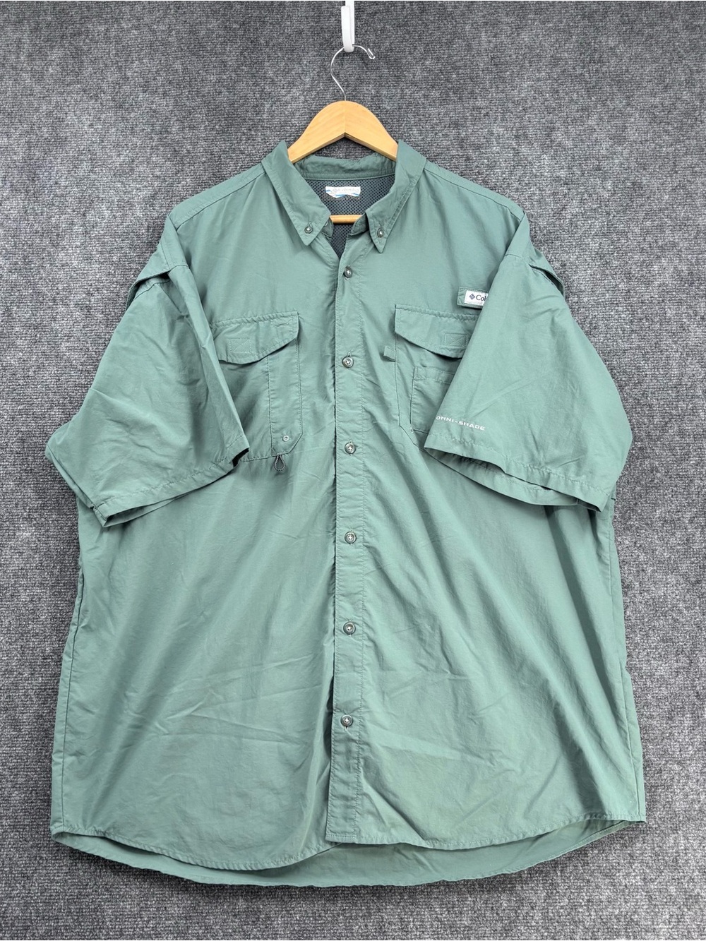 Columbia PFG Green Bahama II Omni Shade Fishing Outdoor Short Sleeve Men’s XL
